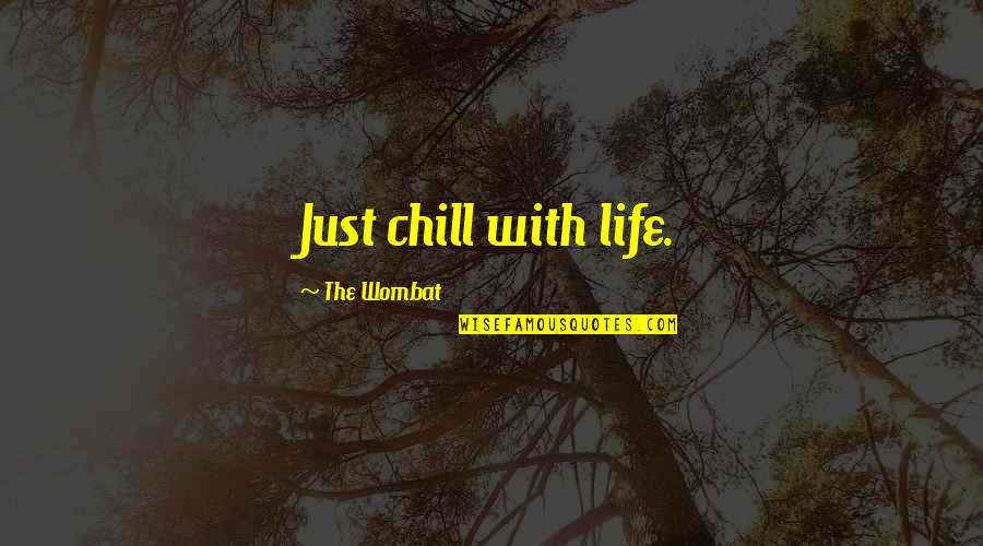 Something You Can't Control Quotes By The Wombat: Just chill with life.