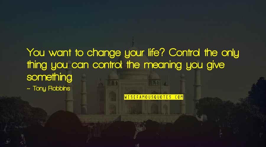 Something You Can't Control Quotes By Tony Robbins: You want to change your life? Control the