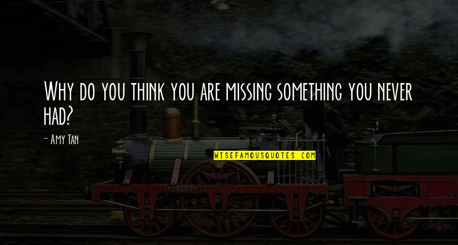 Something's Missing Quotes By Amy Tan: Why do you think you are missing something
