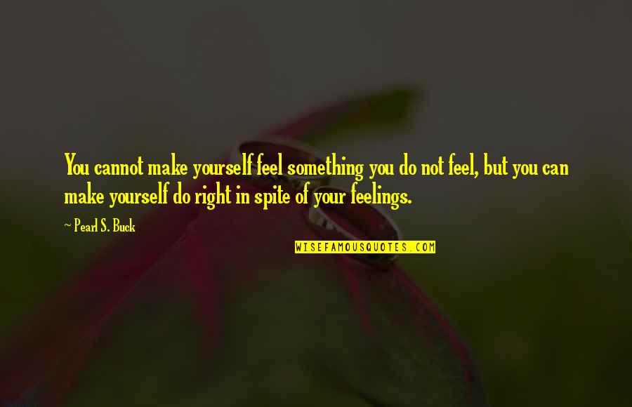 Something's Not Right Quotes By Pearl S. Buck: You cannot make yourself feel something you do