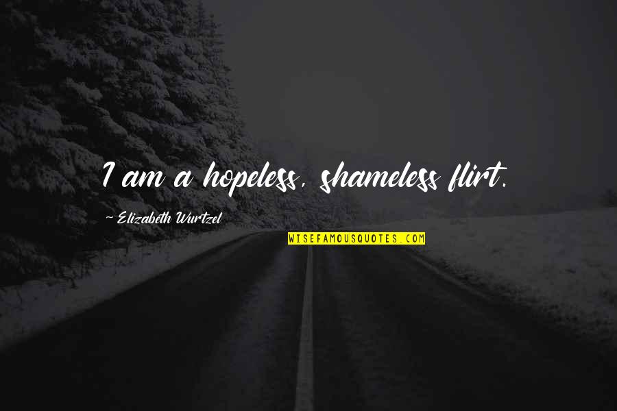 Sometimes All It Takes Is One Person Quotes By Elizabeth Wurtzel: I am a hopeless, shameless flirt.