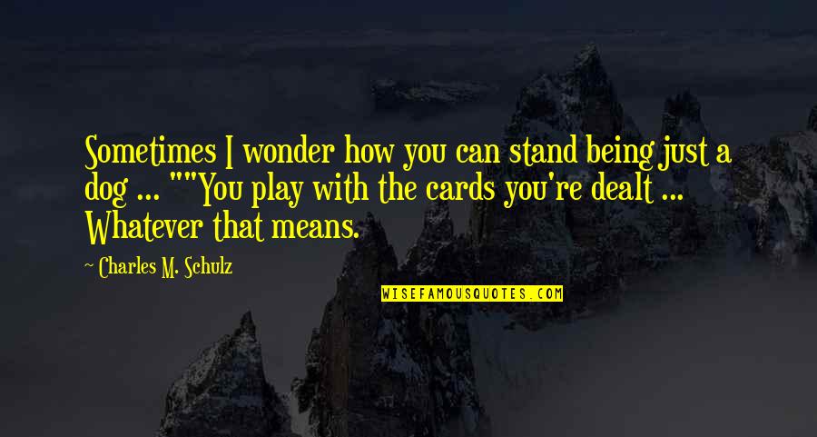 Sometimes I Just Wonder Quotes By Charles M. Schulz: Sometimes I wonder how you can stand being