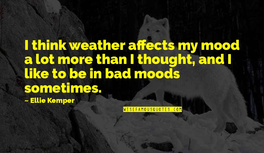 Sometimes I Thought Quotes By Ellie Kemper: I think weather affects my mood a lot