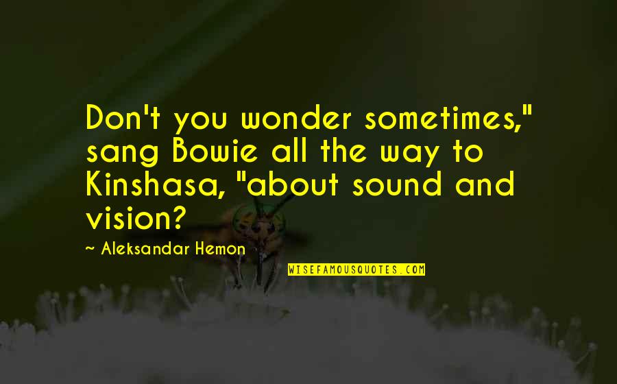 Sometimes I Wonder About You Quotes By Aleksandar Hemon: Don't you wonder sometimes," sang Bowie all the