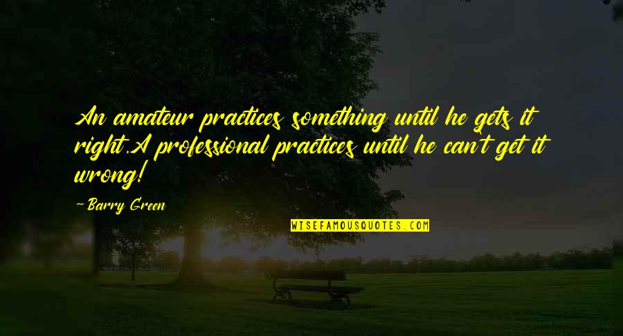 Sometimes I Wonder Love Quotes By Barry Green: An amateur practices something until he gets it Sometimes I Wonder Love Quotes By Barry Green: An amateur practices something until he gets it