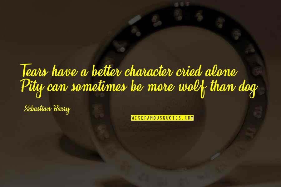 Sometimes It Better To Be Alone Quotes By Sebastian Barry: Tears have a better character cried alone. Pity
