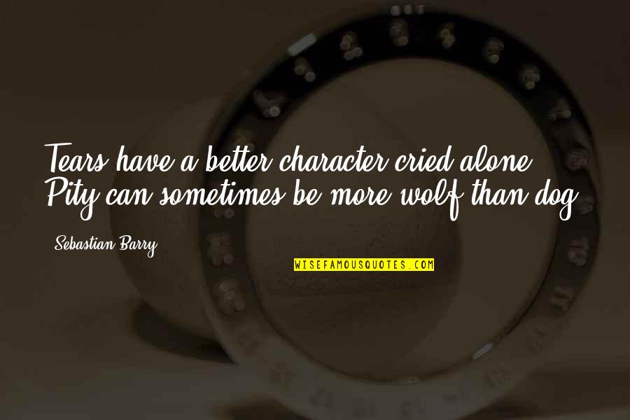 Sometimes It's Better To B Alone Quotes By Sebastian Barry: Tears have a better character cried alone. Pity