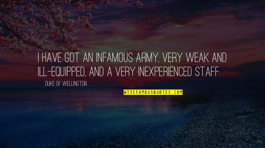 Sometimes It's Never Enough Quotes By Duke Of Wellington: I have got an infamous army, very weak