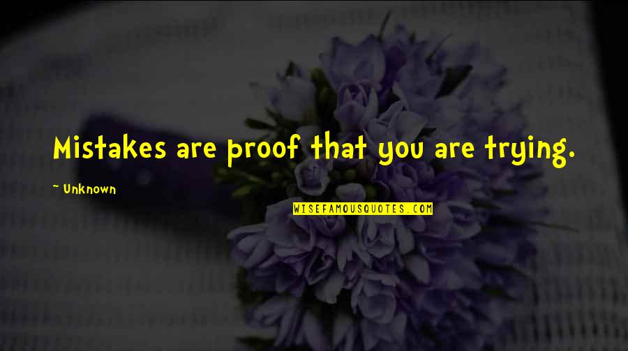 Sometimes It's Not The Person You Miss Quotes By Unknown: Mistakes are proof that you are trying.