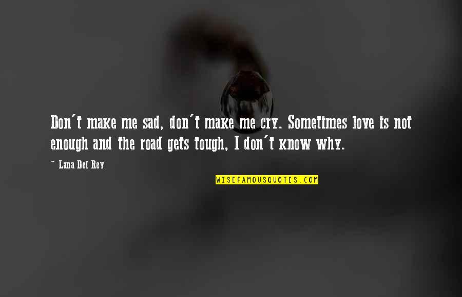 Sometimes Love Is Just Not Enough Quotes By Lana Del Rey: Don't make me sad, don't make me cry.