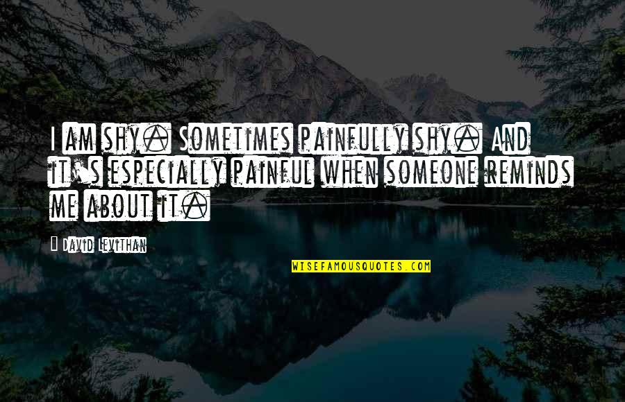 Sometimes Me Quotes By David Levithan: I am shy. Sometimes painfully shy. And it's Sometimes Me Quotes By David Levithan: I am shy. Sometimes painfully shy. And it's