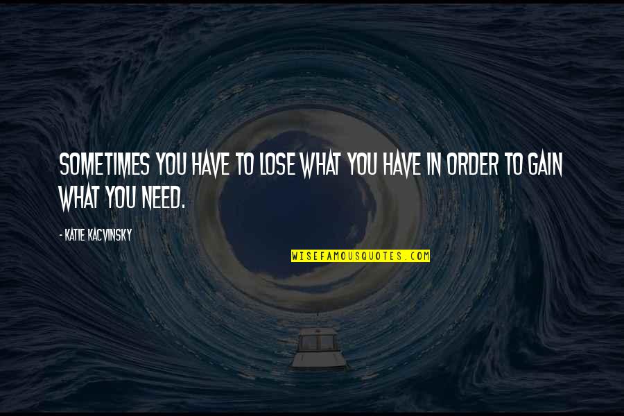 Sometimes We Have To Lose Quotes By Katie Kacvinsky: Sometimes you have to lose what you have