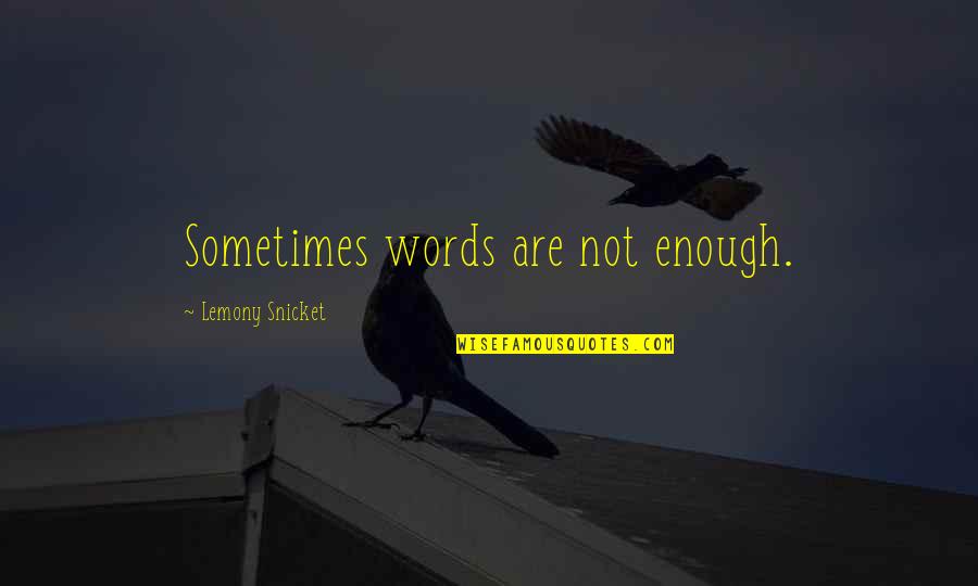Sometimes Words Are Just Not Enough Quotes By Lemony Snicket: Sometimes words are not enough.
