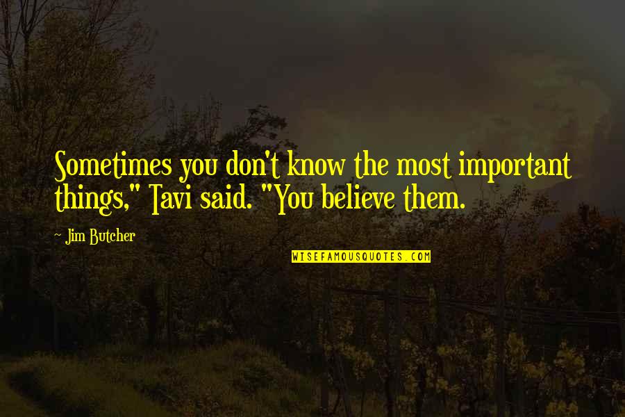 Sometimes You Don't Know Quotes By Jim Butcher: Sometimes you don't know the most important things,"