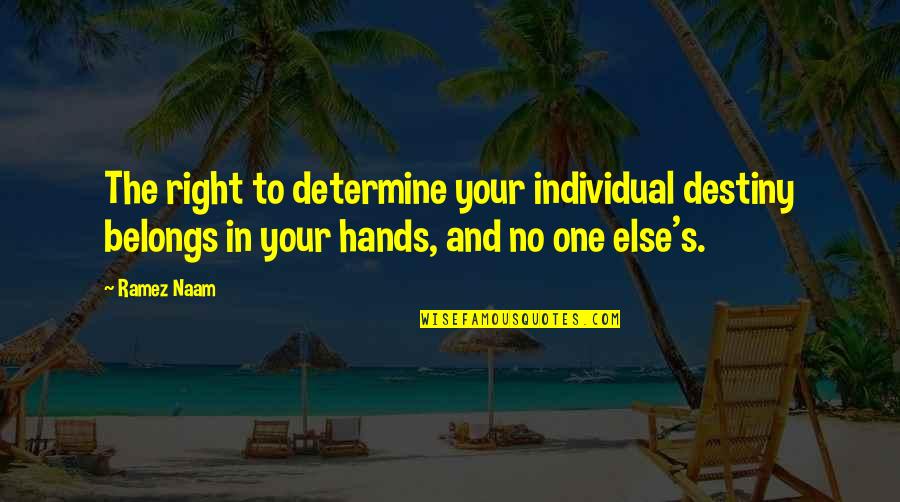 Sometimes You Lose Yourself Quotes By Ramez Naam: The right to determine your individual destiny belongs
