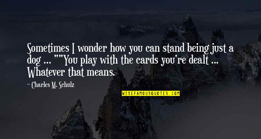 Sometimes You Wonder Quotes By Charles M. Schulz: Sometimes I wonder how you can stand being