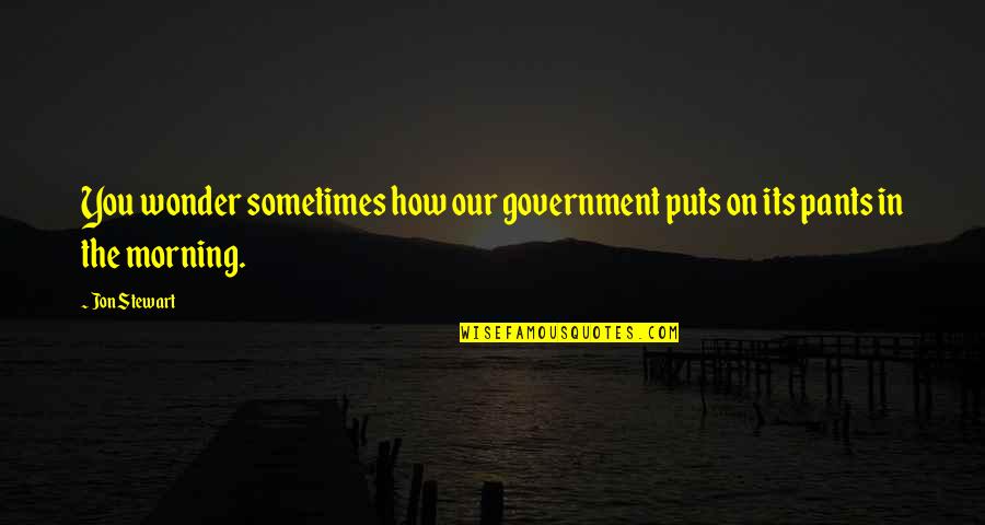 Sometimes You Wonder Quotes By Jon Stewart: You wonder sometimes how our government puts on