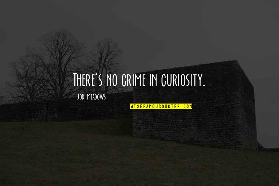 Sometone Quotes By Jodi Meadows: There's no crime in curiosity.