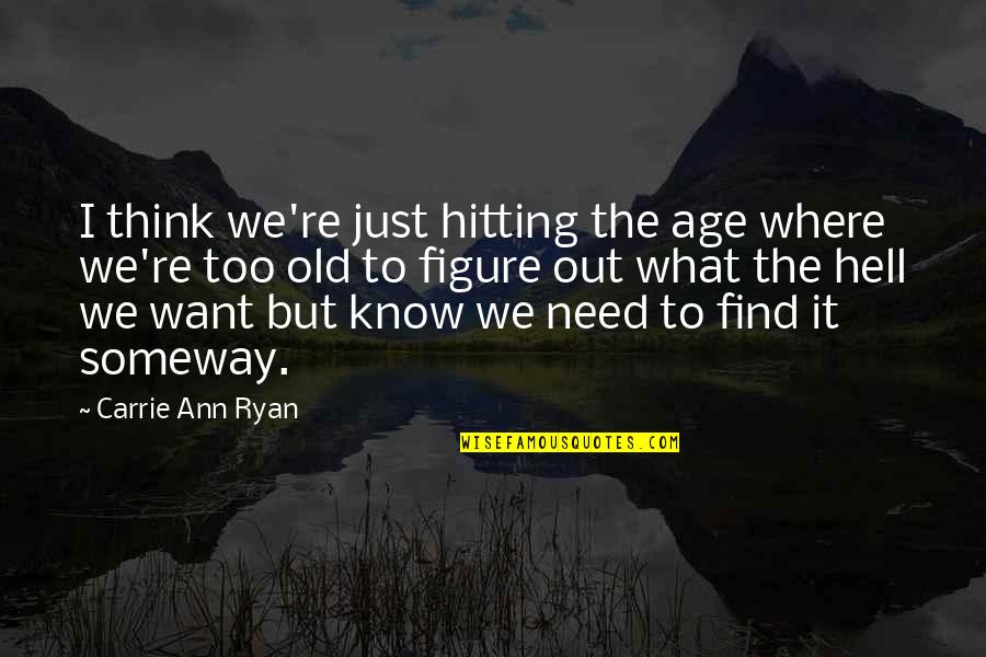 Someway Quotes By Carrie Ann Ryan: I think we're just hitting the age where