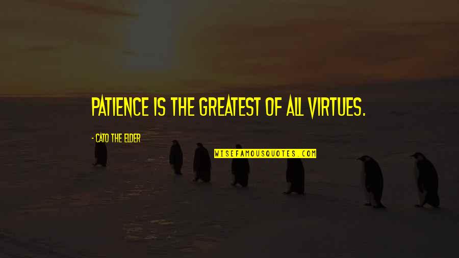 Sommige Mensen Quotes By Cato The Elder: Patience is the greatest of all virtues.