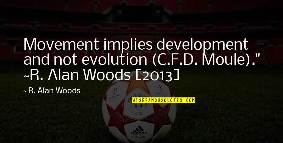 Somnambule Paroles Quotes By R. Alan Woods: Movement implies development and not evolution (C.F.D. Moule)." Somnambule Paroles Quotes By R. Alan Woods: Movement implies development and not evolution (C.F.D. Moule)."