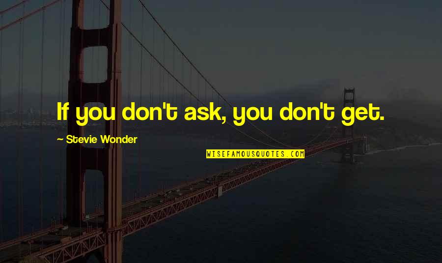 Somnolence Symptoms Quotes By Stevie Wonder: If you don't ask, you don't get.