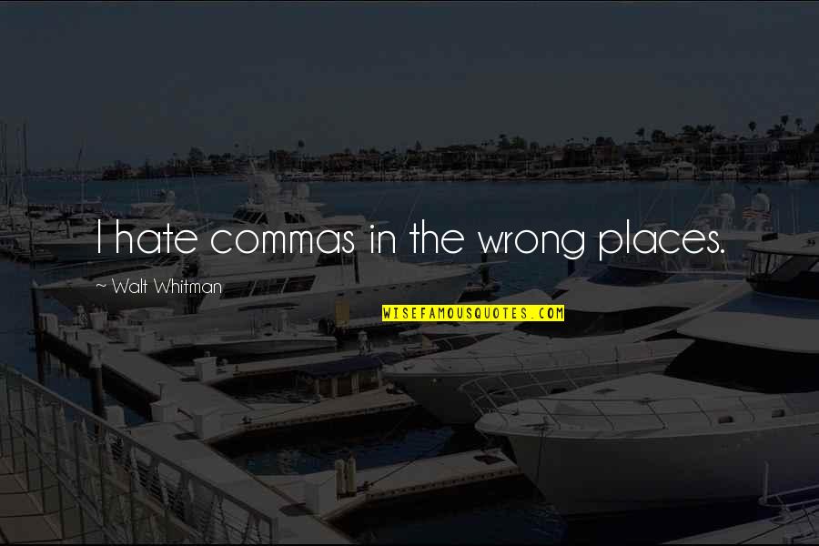 Somnorosul Quotes By Walt Whitman: I hate commas in the wrong places.