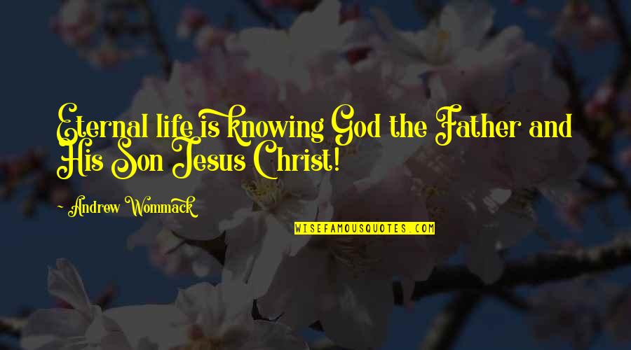 Son And Father Quotes By Andrew Wommack: Eternal life is knowing God the Father and