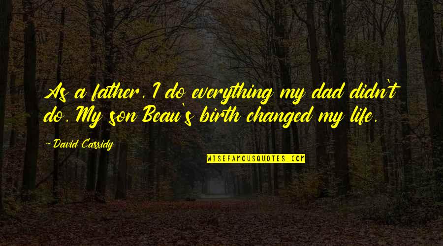 Son Changed My Life Quotes By David Cassidy: As a father, I do everything my dad