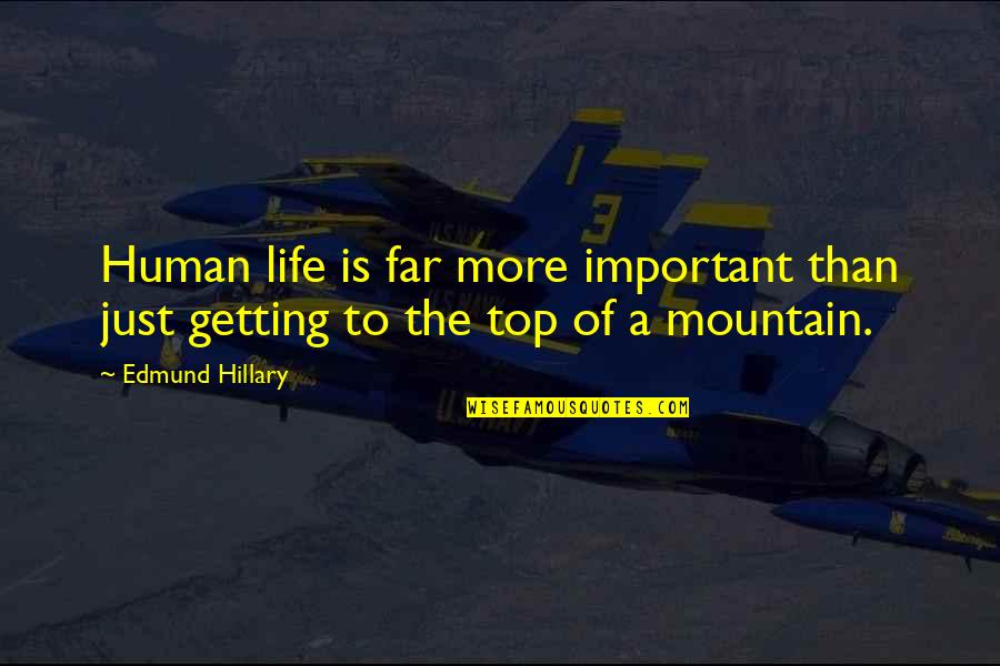 Son Has Fever Quotes By Edmund Hillary: Human life is far more important than just