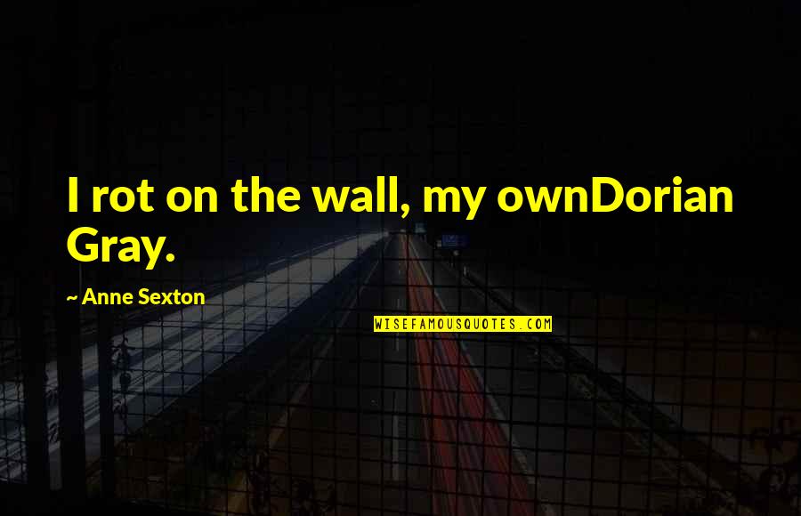 Son In Hospital Quotes By Anne Sexton: I rot on the wall, my ownDorian Gray.