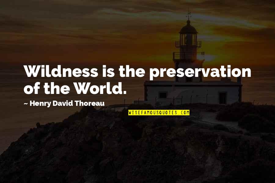 Son Jara Quotes By Henry David Thoreau: Wildness is the preservation of the World.