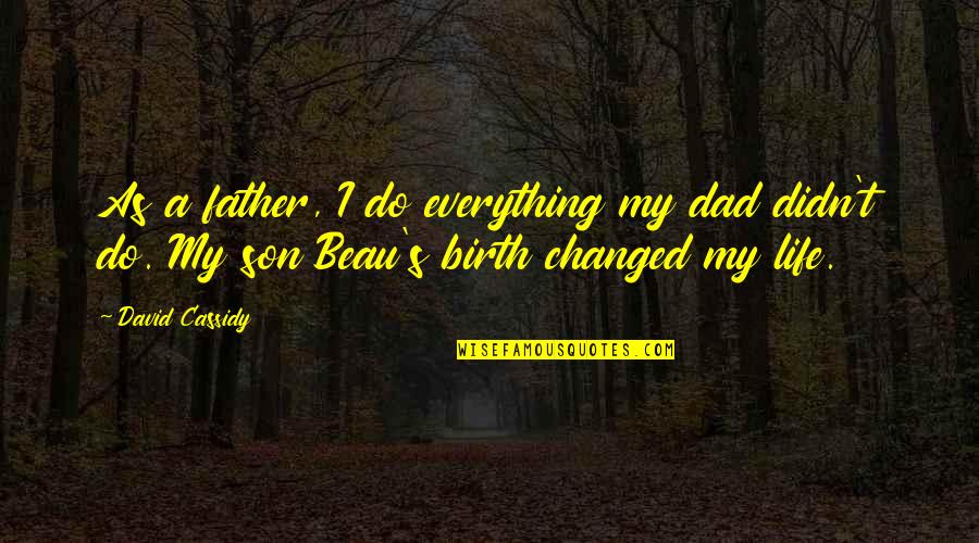 Son Life Quotes By David Cassidy: As a father, I do everything my dad