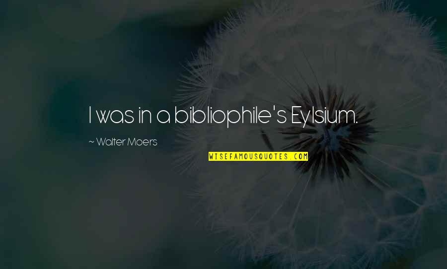 Sonanti Quotes By Walter Moers: I was in a bibliophile's Eylsium.