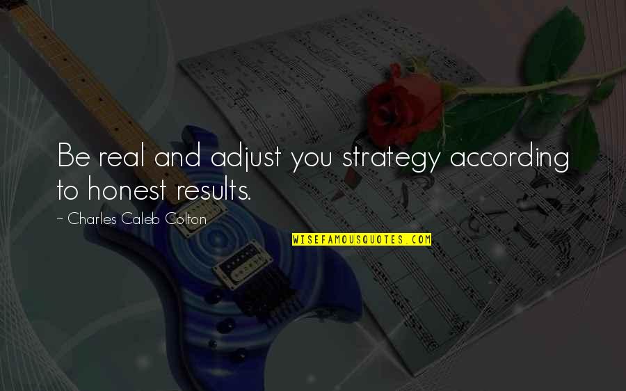 Sonantic Quotes By Charles Caleb Colton: Be real and adjust you strategy according to