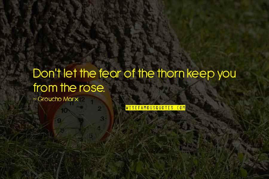 Sonday Phonics Quotes By Groucho Marx: Don't let the fear of the thorn keep Sonday Phonics Quotes By Groucho Marx: Don't let the fear of the thorn keep