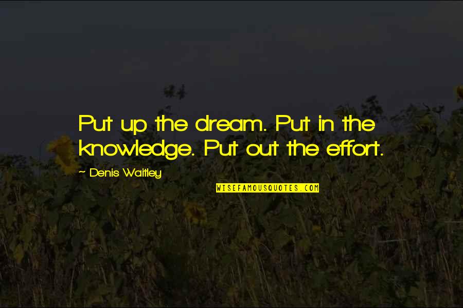 Sondesiya Mcherring Quotes By Denis Waitley: Put up the dream. Put in the knowledge.