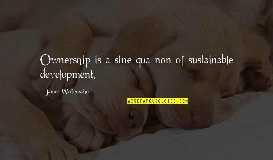 Song Lyrics Tagalog Quotes By James Wolfensohn: Ownership is a sine qua non of sustainable Song Lyrics Tagalog Quotes By James Wolfensohn: Ownership is a sine qua non of sustainable