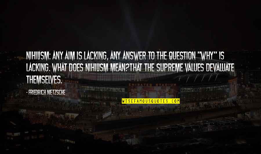 Songs Of Achilles Quotes By Friedrich Nietzsche: Nihilism: any aim is lacking, any answer to Songs Of Achilles Quotes By Friedrich Nietzsche: Nihilism: any aim is lacking, any answer to