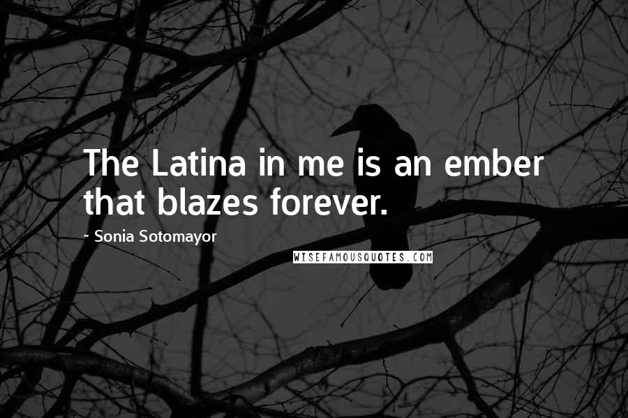 Sonia Sotomayor quotes: The Latina in me is an ember that blazes forever.