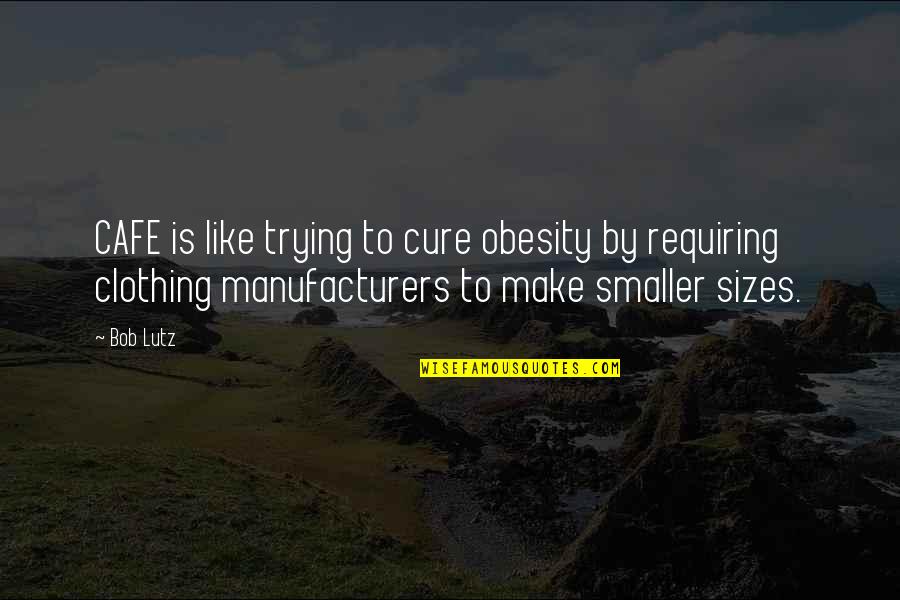 Sonic Inspiring Quotes By Bob Lutz: CAFE is like trying to cure obesity by