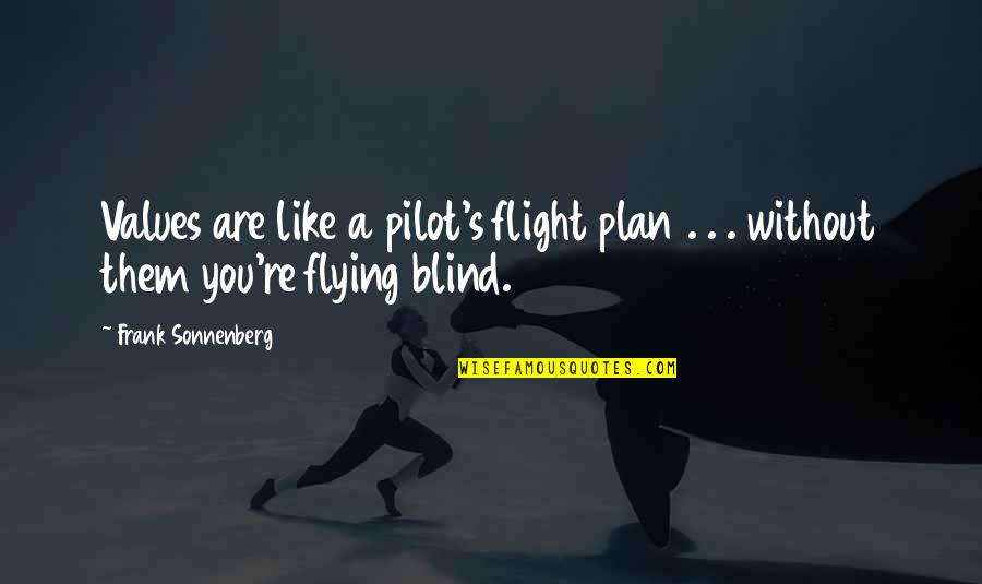 Sonnenberg's Quotes By Frank Sonnenberg: Values are like a pilot's flight plan .