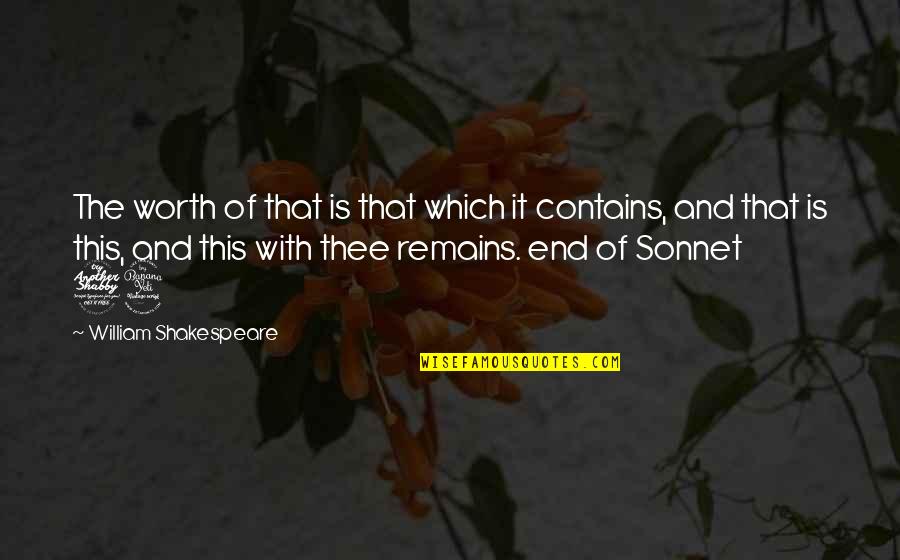 Sonnet Quotes By William Shakespeare: The worth of that is that which it