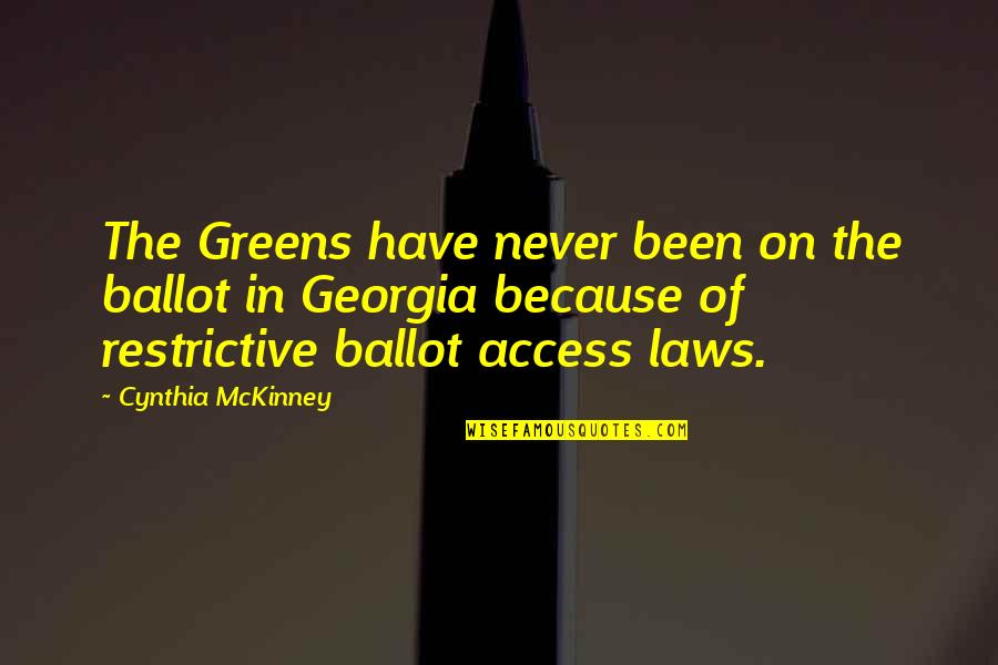 Sonntagsblick Quotes By Cynthia McKinney: The Greens have never been on the ballot