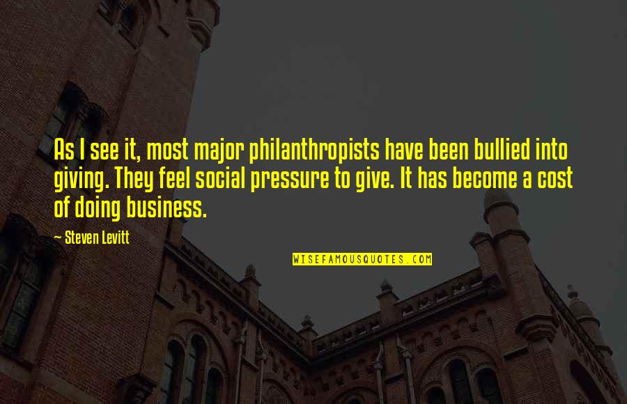 Sonnymoon Quotes By Steven Levitt: As I see it, most major philanthropists have