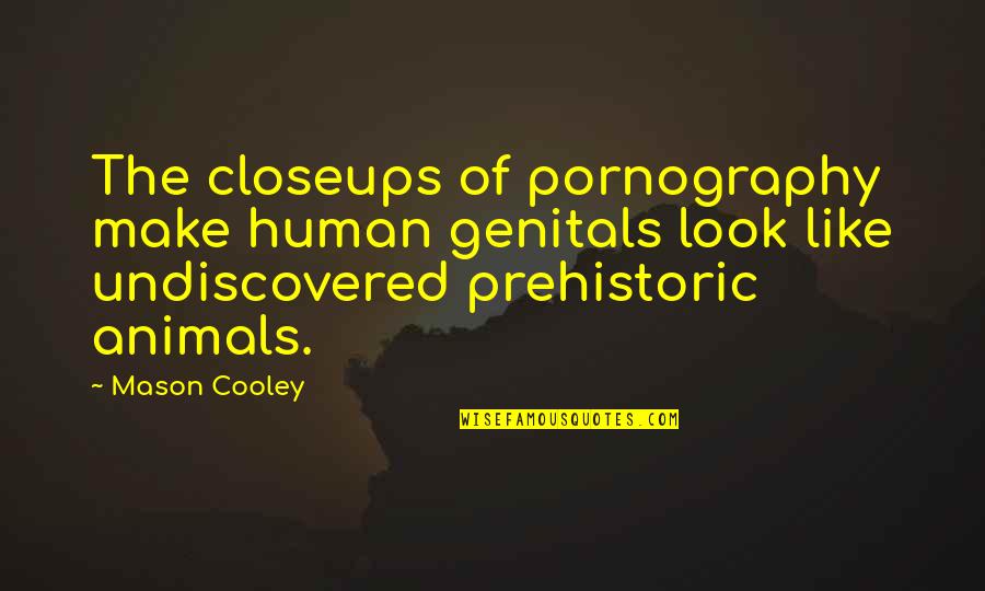 Sonograms Quotes By Mason Cooley: The closeups of pornography make human genitals look