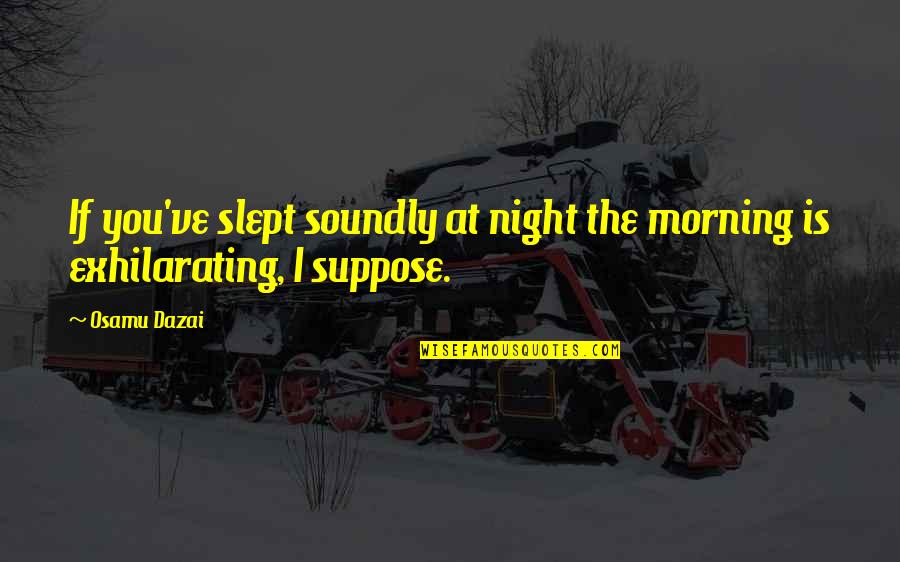 Sonriele A La Vida Quotes By Osamu Dazai: If you've slept soundly at night the morning