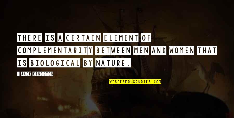 Soo Hyun Quotes By Jack Kingston: There is a certain element of complementarity between Soo Hyun Quotes By Jack Kingston: There is a certain element of complementarity between