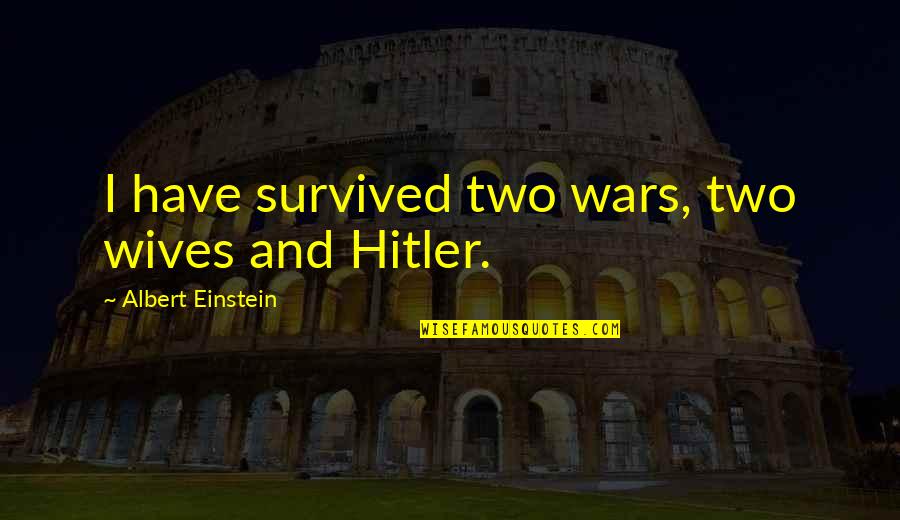 Soodabeh Mastali Quotes By Albert Einstein: I have survived two wars, two wives and Soodabeh Mastali Quotes By Albert Einstein: I have survived two wars, two wives and