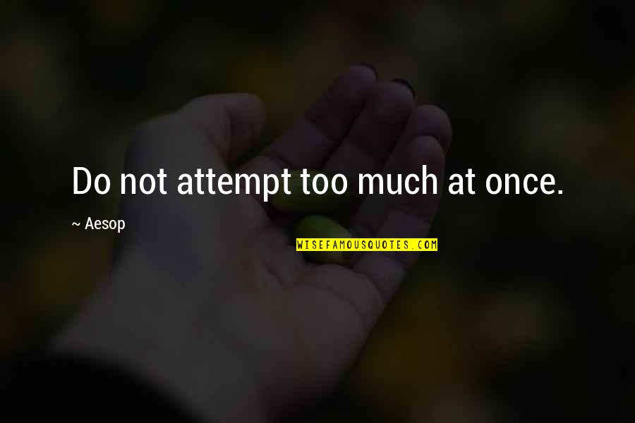 Soofia Suhail Quotes By Aesop: Do not attempt too much at once.